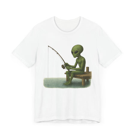 Fishing Alien Unisex Short Sleeve Tee - Fun Graphic T-Shirt for Casual Wear - Get Tight Gear