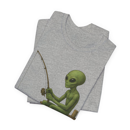 Fishing Alien Unisex Short Sleeve Tee - Fun Graphic T-Shirt for Casual Wear - Get Tight Gear