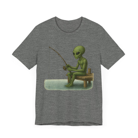 Fishing Alien Unisex Short Sleeve Tee - Fun Graphic T-Shirt for Casual Wear - Get Tight Gear