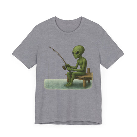 Fishing Alien Unisex Short Sleeve Tee - Fun Graphic T-Shirt for Casual Wear - Get Tight Gear
