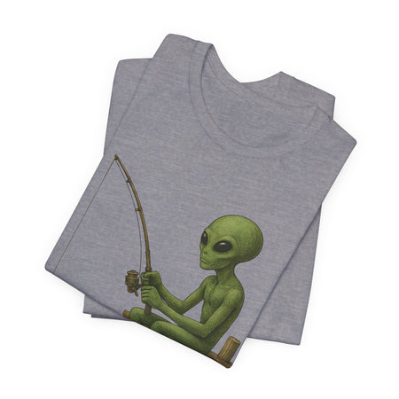 Fishing Alien Unisex Short Sleeve Tee - Fun Graphic T-Shirt for Casual Wear - Get Tight Gear