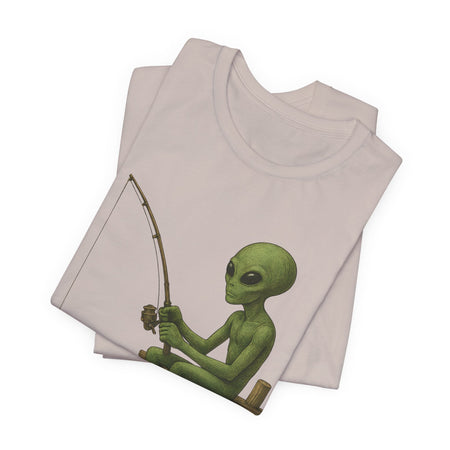 Fishing Alien Unisex Short Sleeve Tee - Fun Graphic T-Shirt for Casual Wear - Get Tight Gear