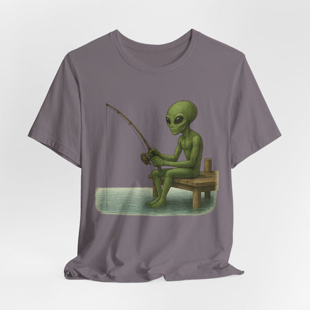 Fishing Alien Unisex Short Sleeve Tee - Fun Graphic T-Shirt for Casual Wear - Get Tight Gear