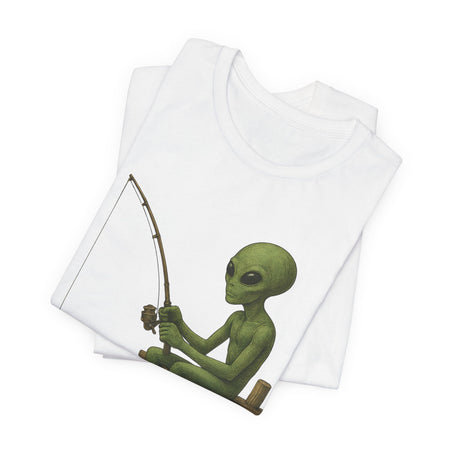 Fishing Alien Unisex Short Sleeve Tee - Fun Graphic T-Shirt for Casual Wear - Get Tight Gear
