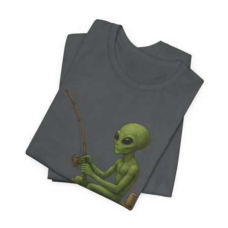 Fishing Alien Unisex Short Sleeve Tee - Fun Graphic T-Shirt for Casual Wear - Get Tight Gear