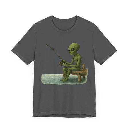 Fishing Alien Unisex Short Sleeve Tee - Fun Graphic T-Shirt for Casual Wear - Get Tight Gear