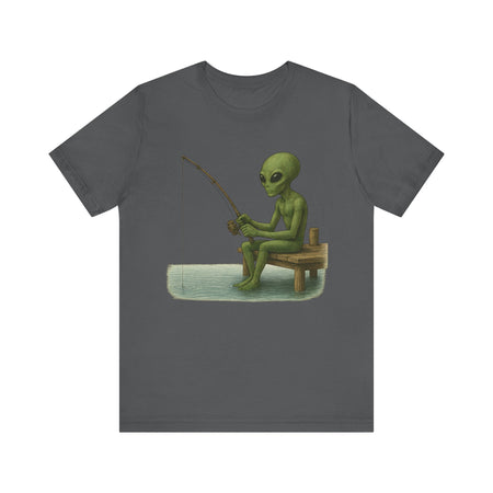 Fishing Alien Unisex Short Sleeve Tee - Fun Graphic T-Shirt for Casual Wear - Get Tight Gear