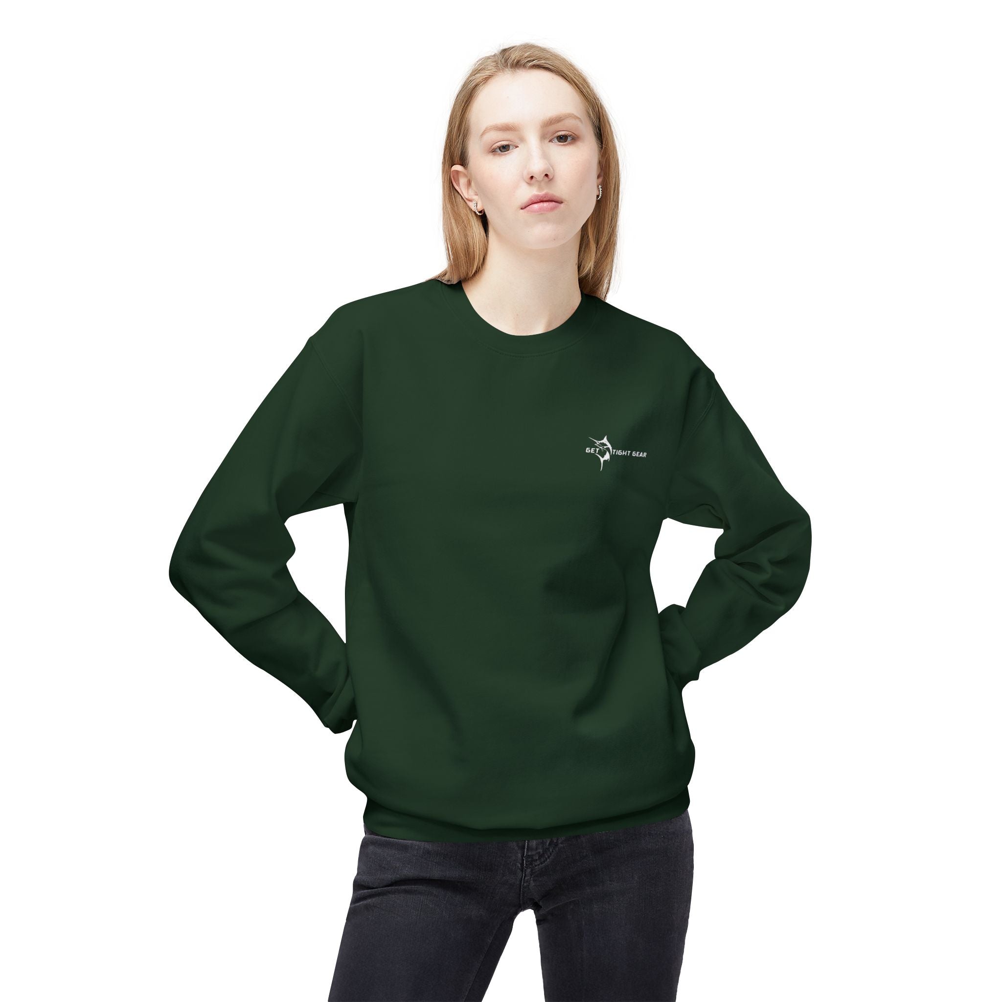 Fishing Enthusiast Crewneck Sweatshirt - 'Born to Fish, Forced to Work' - Get Tight Gear