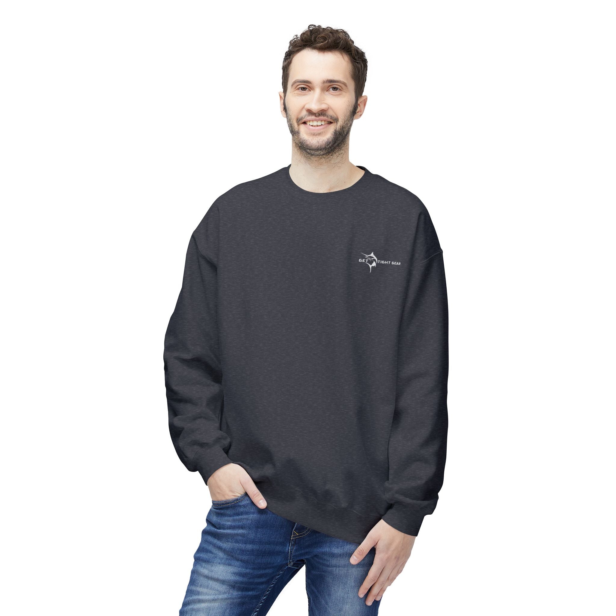 Fishing Enthusiast Crewneck Sweatshirt - 'Born to Fish, Forced to Work' - Get Tight Gear