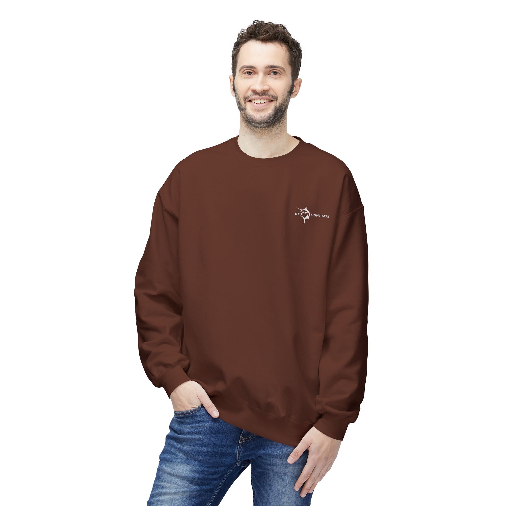 Fishing Enthusiast Crewneck Sweatshirt - 'Born to Fish, Forced to Work' - Get Tight Gear