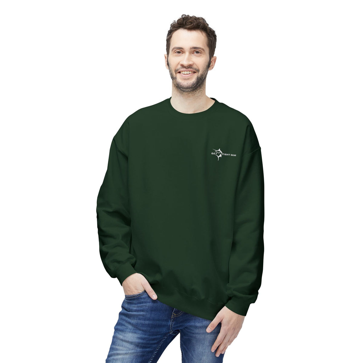 Fishing Enthusiast Crewneck Sweatshirt - 'Born to Fish, Forced to Work' - Get Tight Gear