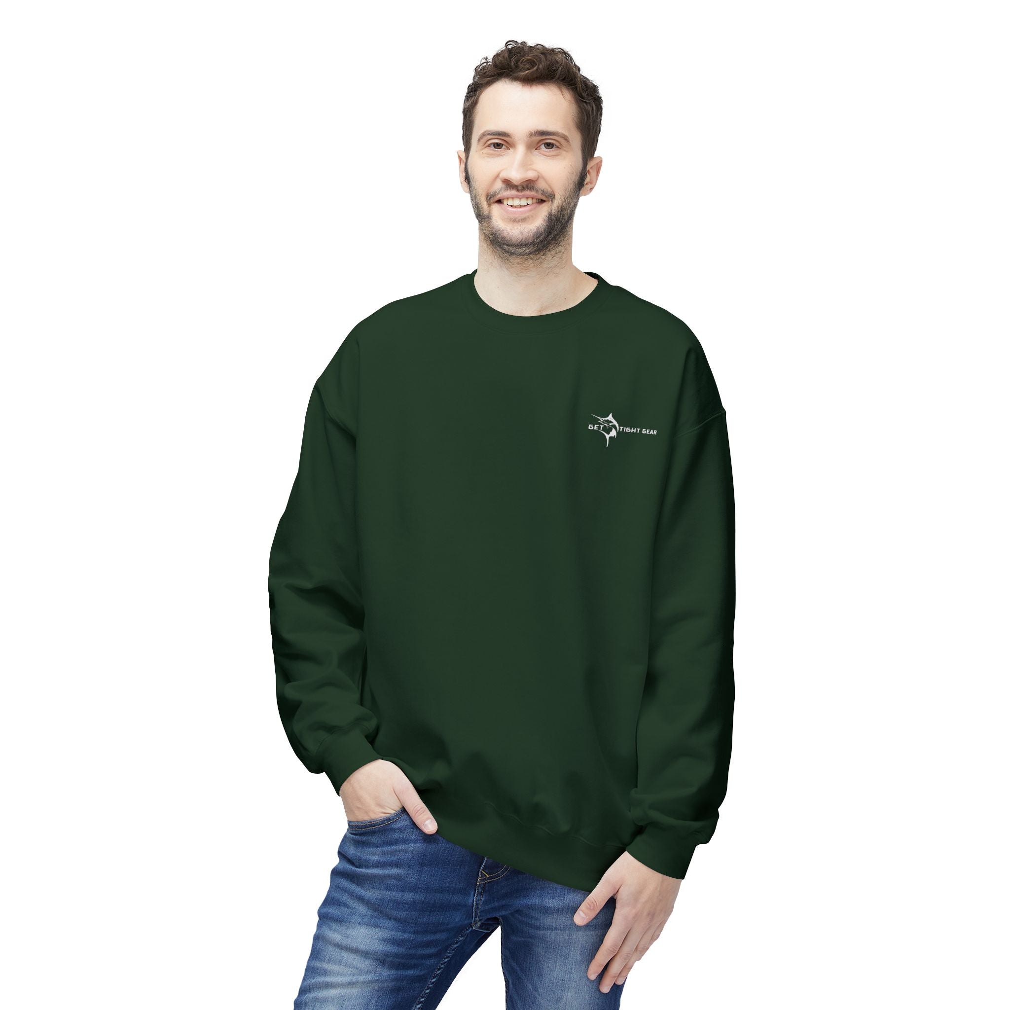 Fishing Enthusiast Crewneck Sweatshirt - 'Born to Fish, Forced to Work' - Get Tight Gear
