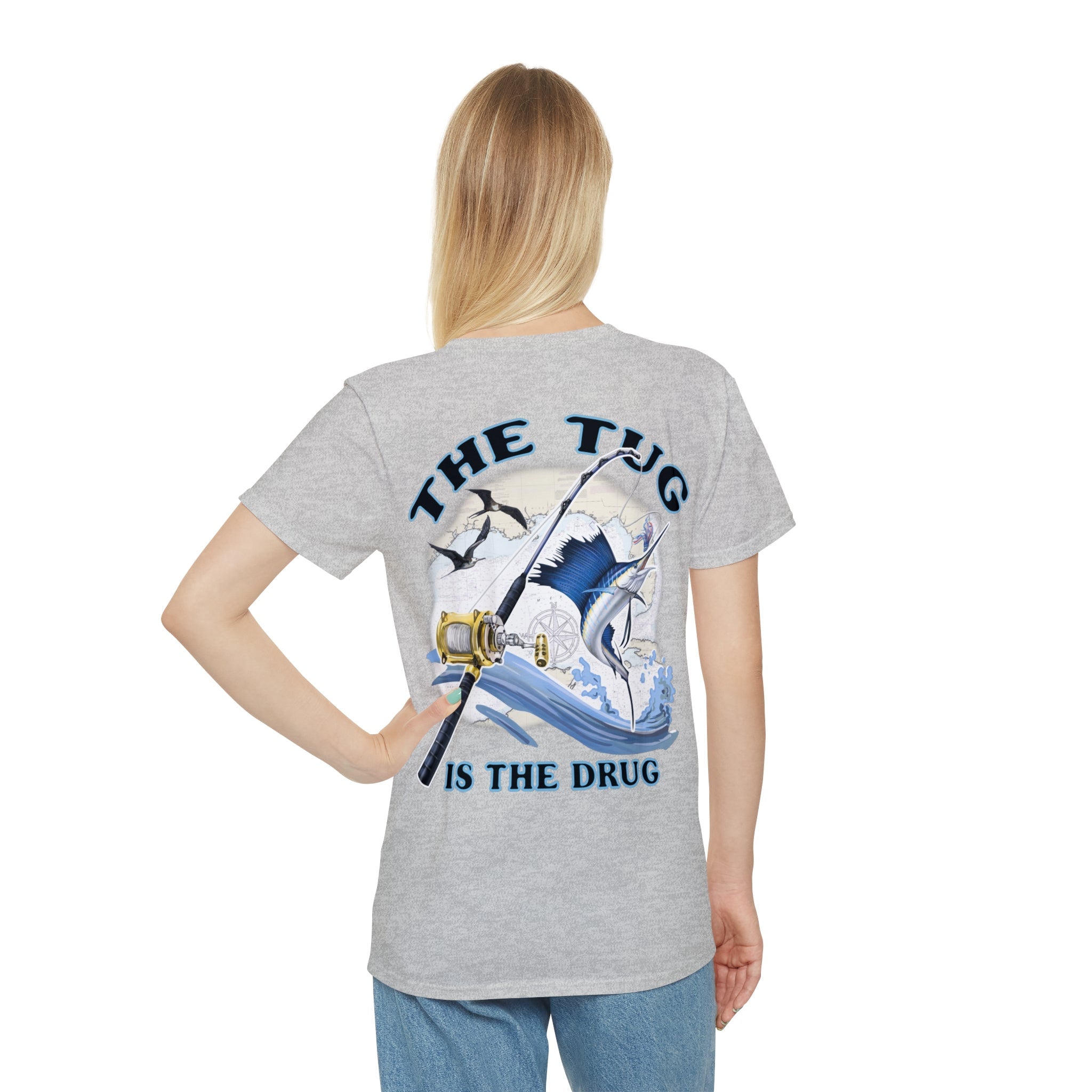 Fishing Enthusiast T-Shirt, Casual Gear, Gift for Anglers, Summer Wear, Outdoor Activities, The Tug is the Drug - Get Tight Gear