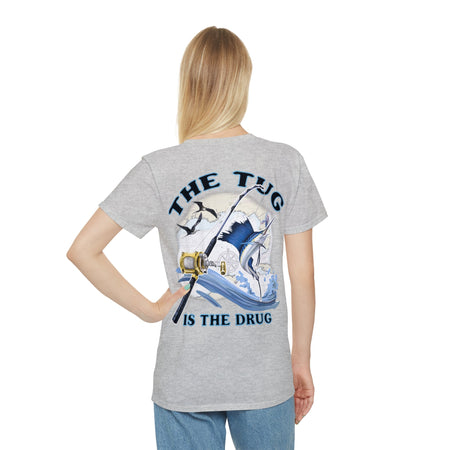 Fishing Enthusiast T-Shirt, Casual Gear, Gift for Anglers, Summer Wear, Outdoor Activities, The Tug is the Drug - Get Tight Gear
