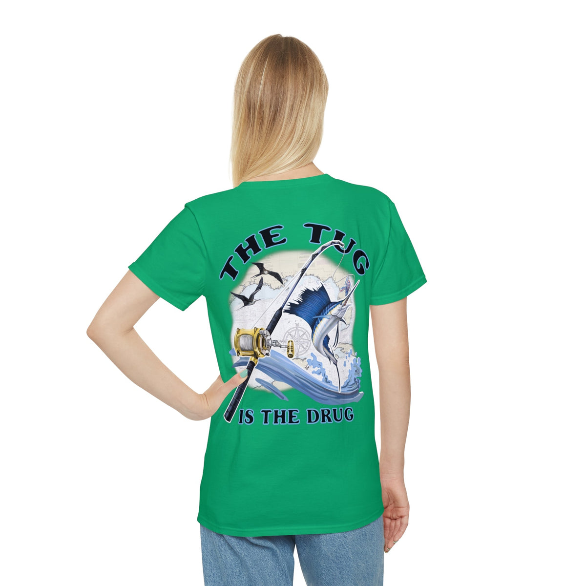 Fishing Enthusiast T-Shirt, Casual Gear, Gift for Anglers, Summer Wear, Outdoor Activities, The Tug is the Drug - Get Tight Gear