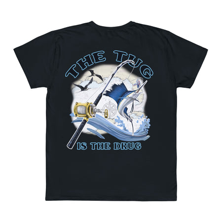 Fishing Enthusiast T-Shirt, Casual Gear, Gift for Anglers, Summer Wear, Outdoor Activities, The Tug is the Drug - Get Tight Gear