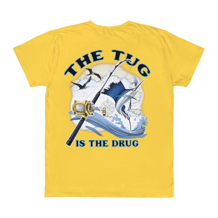 Fishing Enthusiast T-Shirt, Casual Gear, Gift for Anglers, Summer Wear, Outdoor Activities, The Tug is the Drug - Get Tight Gear
