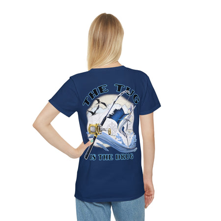 Fishing Enthusiast T-Shirt, Casual Gear, Gift for Anglers, Summer Wear, Outdoor Activities, The Tug is the Drug - Get Tight Gear