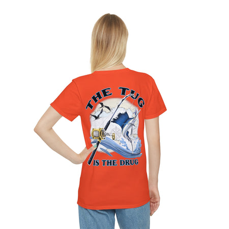 Fishing Enthusiast T-Shirt, Casual Gear, Gift for Anglers, Summer Wear, Outdoor Activities, The Tug is the Drug - Get Tight Gear