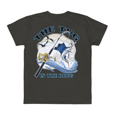 Fishing Enthusiast T-Shirt, Casual Gear, Gift for Anglers, Summer Wear, Outdoor Activities, The Tug is the Drug - Get Tight Gear