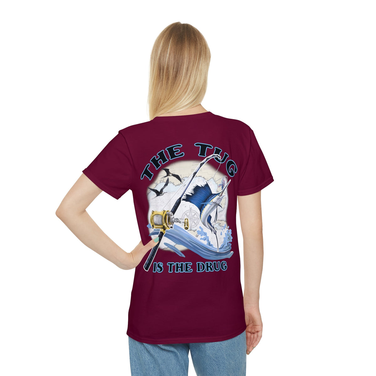 Fishing Enthusiast T-Shirt, Casual Gear, Gift for Anglers, Summer Wear, Outdoor Activities, The Tug is the Drug - Get Tight Gear