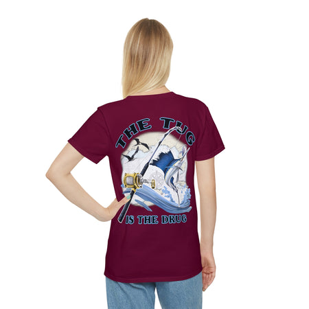 Fishing Enthusiast T-Shirt, Casual Gear, Gift for Anglers, Summer Wear, Outdoor Activities, The Tug is the Drug - Get Tight Gear