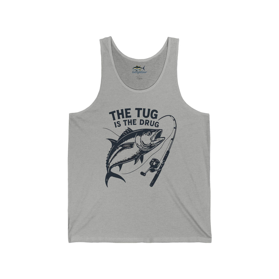 Fishing Enthusiast Unisex Jersey Tank - "The Tug is The Drug™" - Get Tight Gear