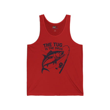 Fishing Enthusiast Unisex Jersey Tank - "The Tug is The Drug™" - Get Tight Gear