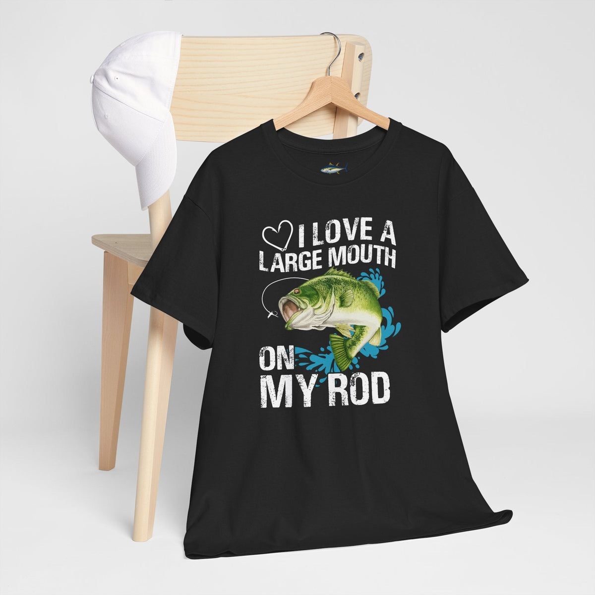 Fishing Lover Unisex Heavy Cotton Tee – "I Love a Large Mouth on My Rod" Humor Shirt - Get Tight Gear