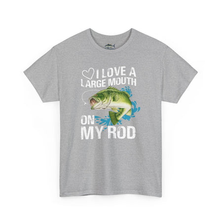 Fishing Lover Unisex Heavy Cotton Tee – "I Love a Large Mouth on My Rod" Humor Shirt - Get Tight Gear