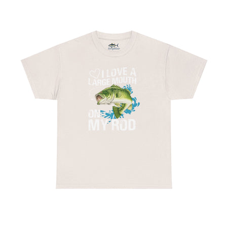 Fishing Lover Unisex Heavy Cotton Tee – "I Love a Large Mouth on My Rod" Humor Shirt - Get Tight Gear