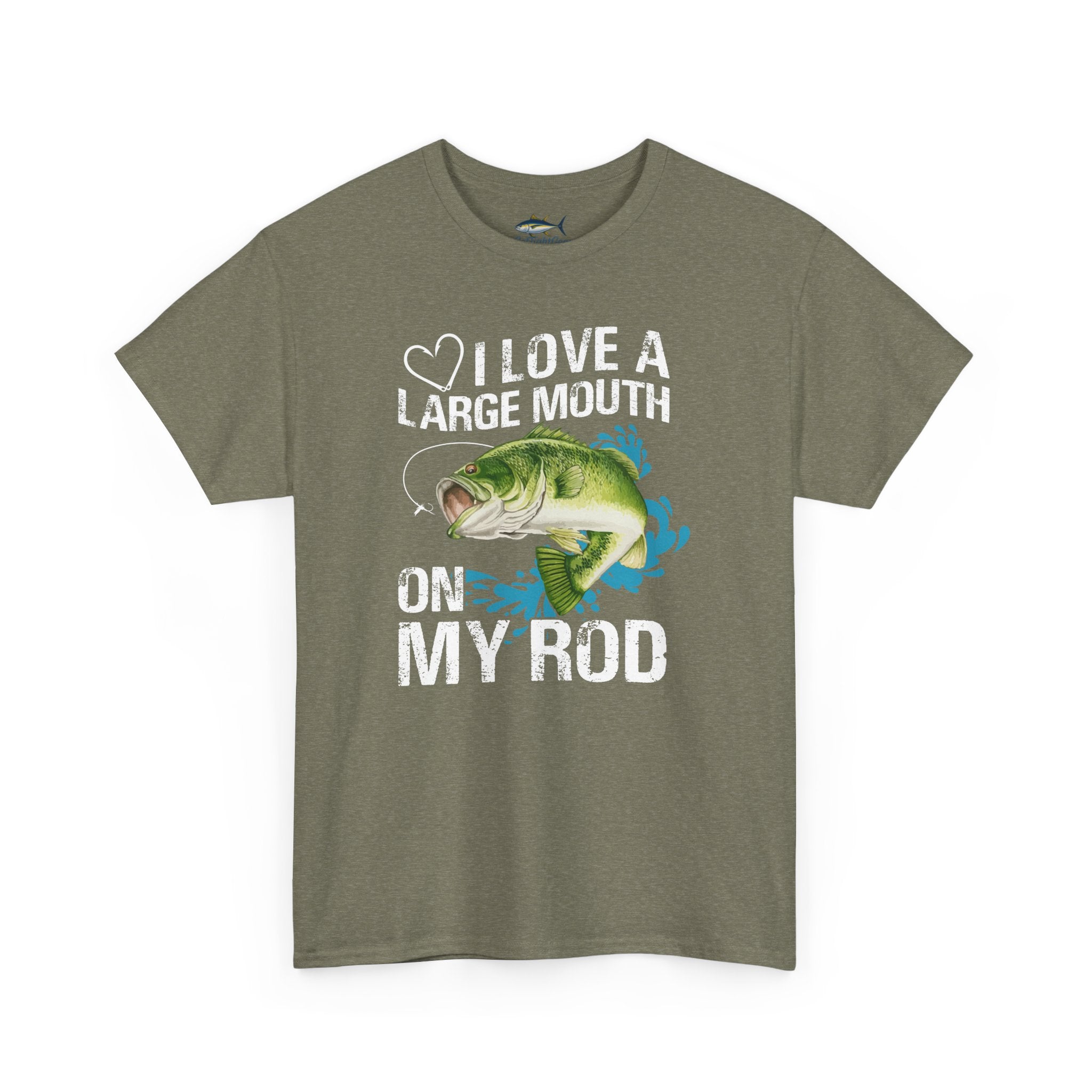 Fishing Lover Unisex Heavy Cotton Tee – "I Love a Large Mouth on My Rod" Humor Shirt - Get Tight Gear