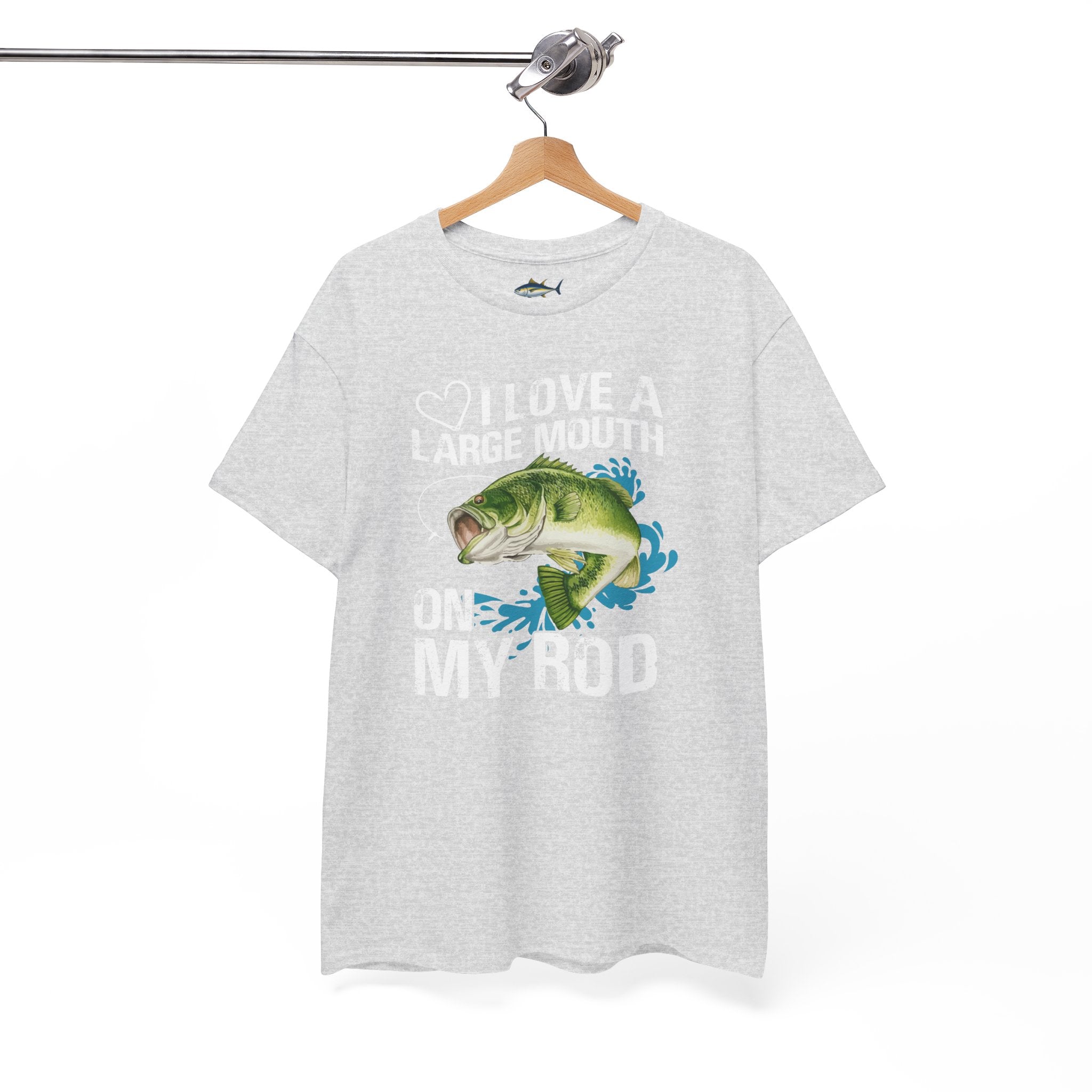 Fishing Lover Unisex Heavy Cotton Tee – "I Love a Large Mouth on My Rod" Humor Shirt - Get Tight Gear