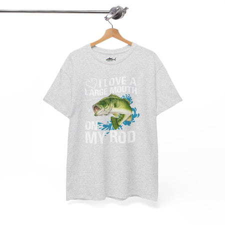 Fishing Lover Unisex Heavy Cotton Tee – "I Love a Large Mouth on My Rod" Humor Shirt - Get Tight Gear