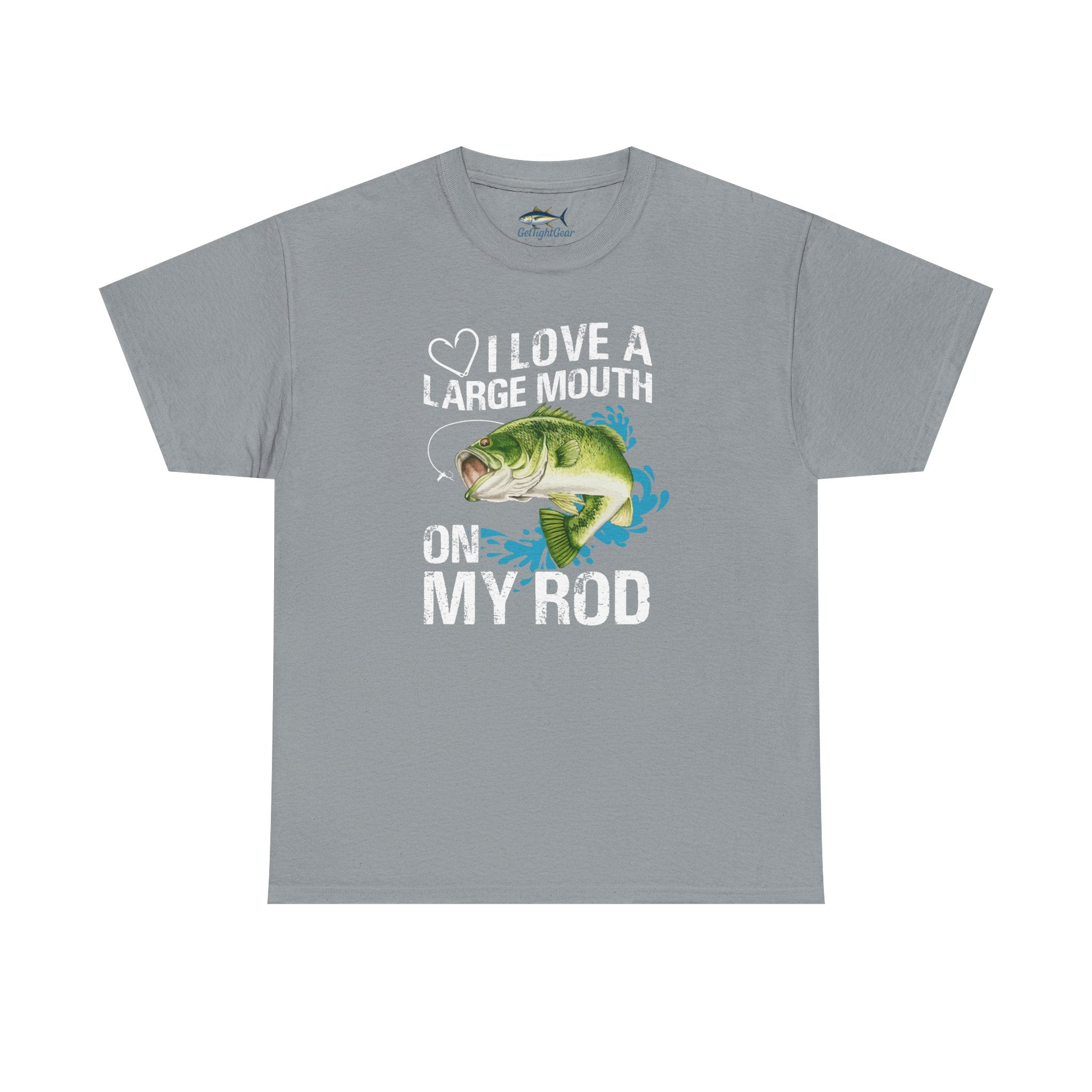 Fishing Lover Unisex Heavy Cotton Tee – "I Love a Large Mouth on My Rod" Humor Shirt - Get Tight Gear