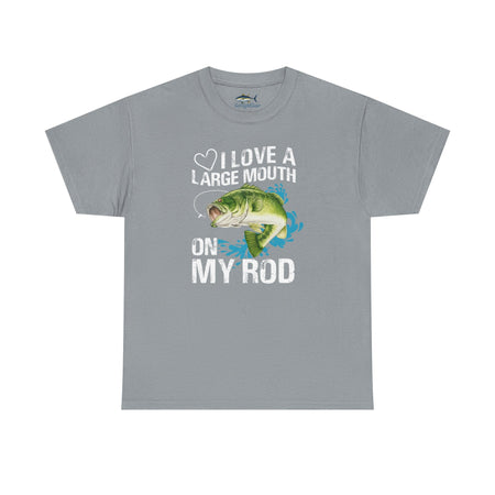 Fishing Lover Unisex Heavy Cotton Tee – "I Love a Large Mouth on My Rod" Humor Shirt - Get Tight Gear