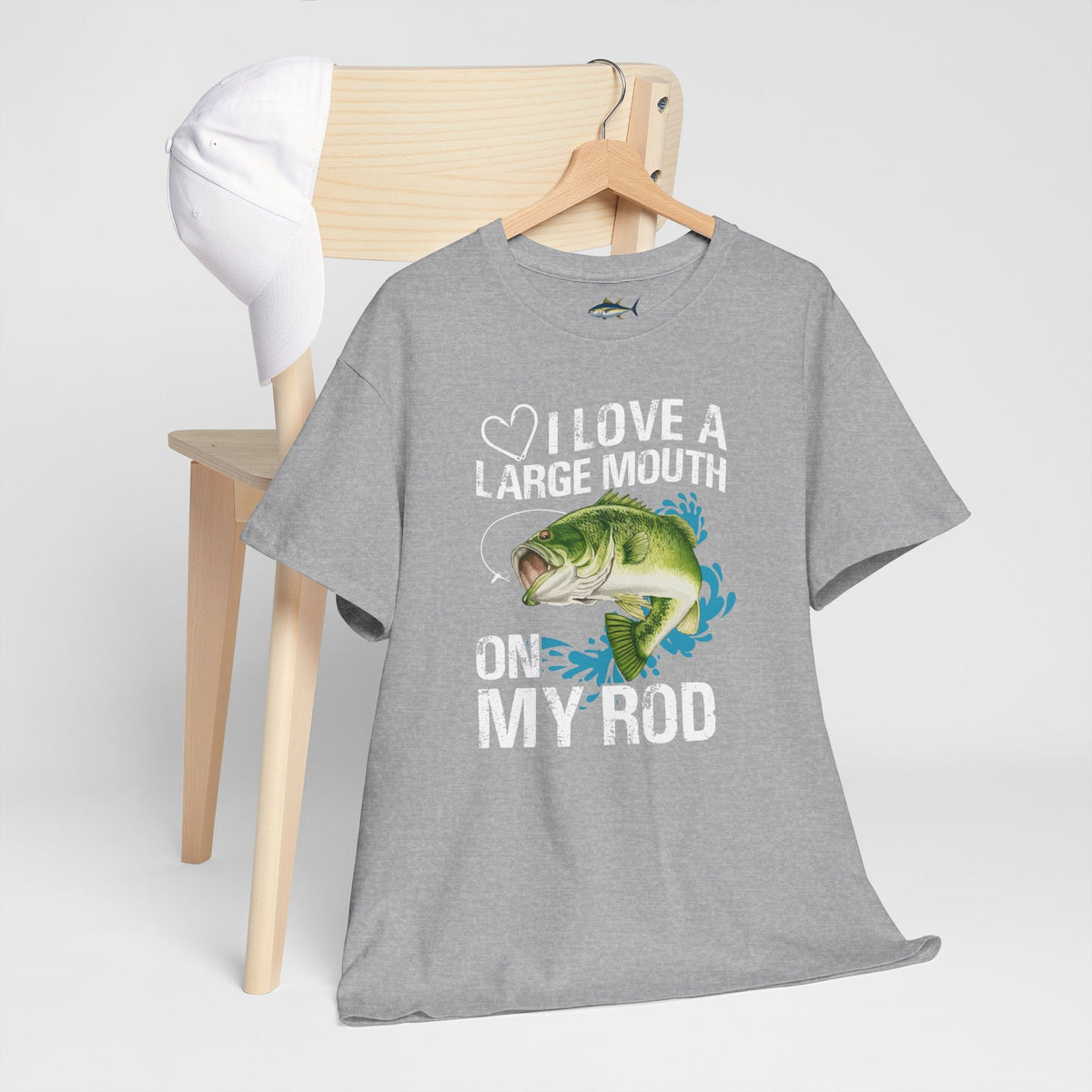 Fishing Lover Unisex Heavy Cotton Tee – "I Love a Large Mouth on My Rod" Humor Shirt - Get Tight Gear