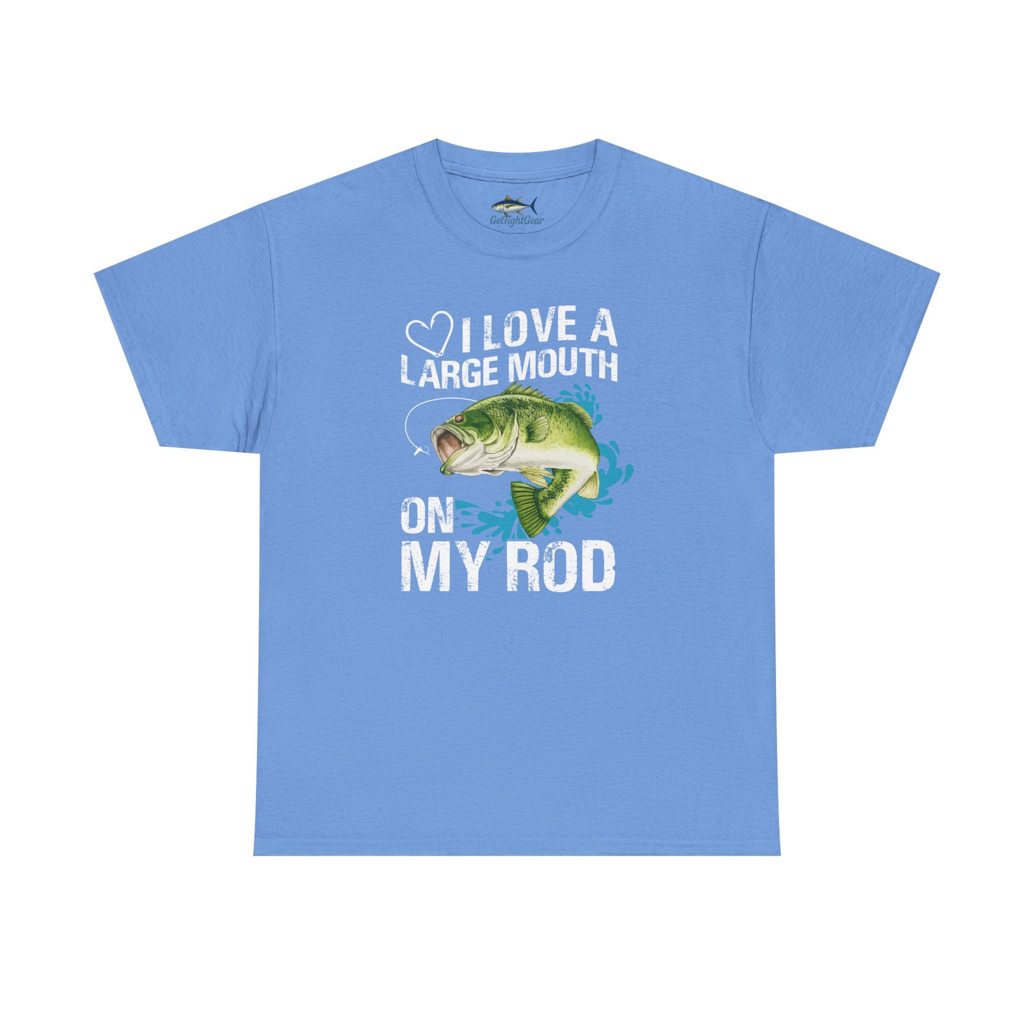 Fishing Lover Unisex Heavy Cotton Tee – "I Love a Large Mouth on My Rod" Humor Shirt - Get Tight Gear