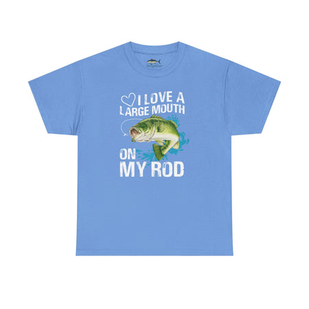 Fishing Lover Unisex Heavy Cotton Tee – "I Love a Large Mouth on My Rod" Humor Shirt - Get Tight Gear