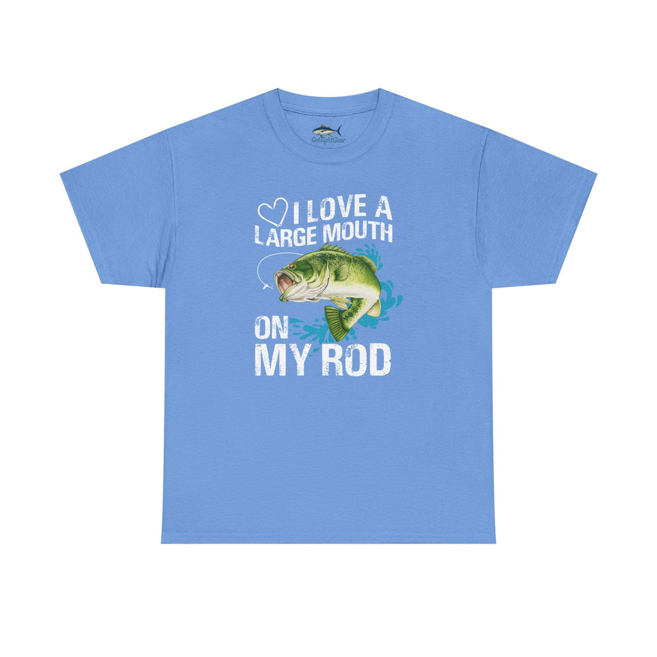 Fishing Lover Unisex Heavy Cotton Tee – "I Love a Large Mouth on My Rod" Humor Shirt - Get Tight Gear