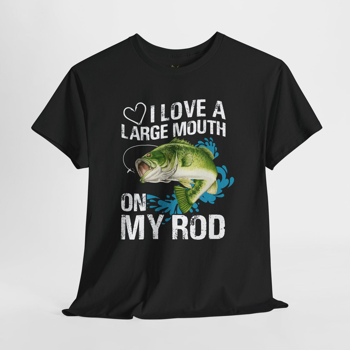 Fishing Lover Unisex Heavy Cotton Tee – "I Love a Large Mouth on My Rod" Humor Shirt - Get Tight Gear