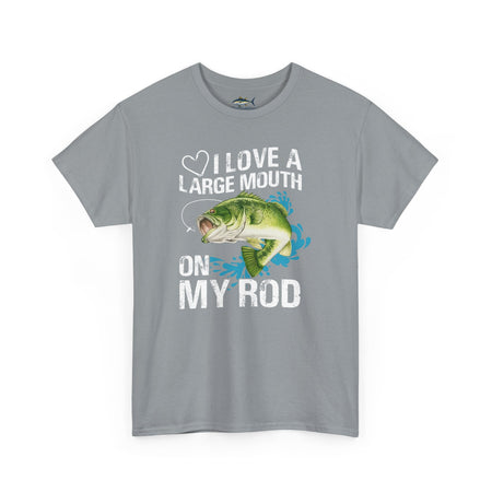 Fishing Lover Unisex Heavy Cotton Tee – "I Love a Large Mouth on My Rod" Humor Shirt - Get Tight Gear