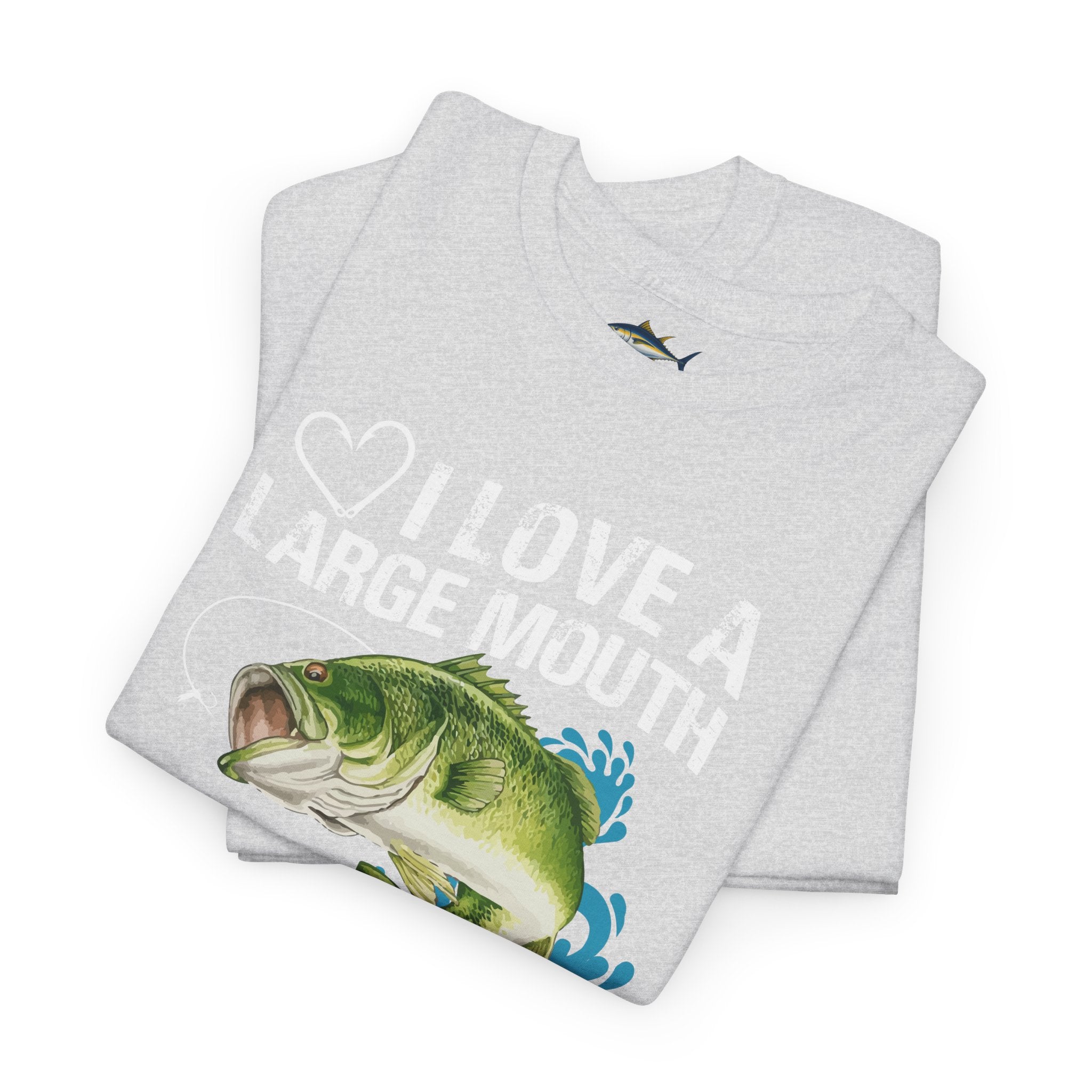 Fishing Lover Unisex Heavy Cotton Tee – "I Love a Large Mouth on My Rod" Humor Shirt - Get Tight Gear