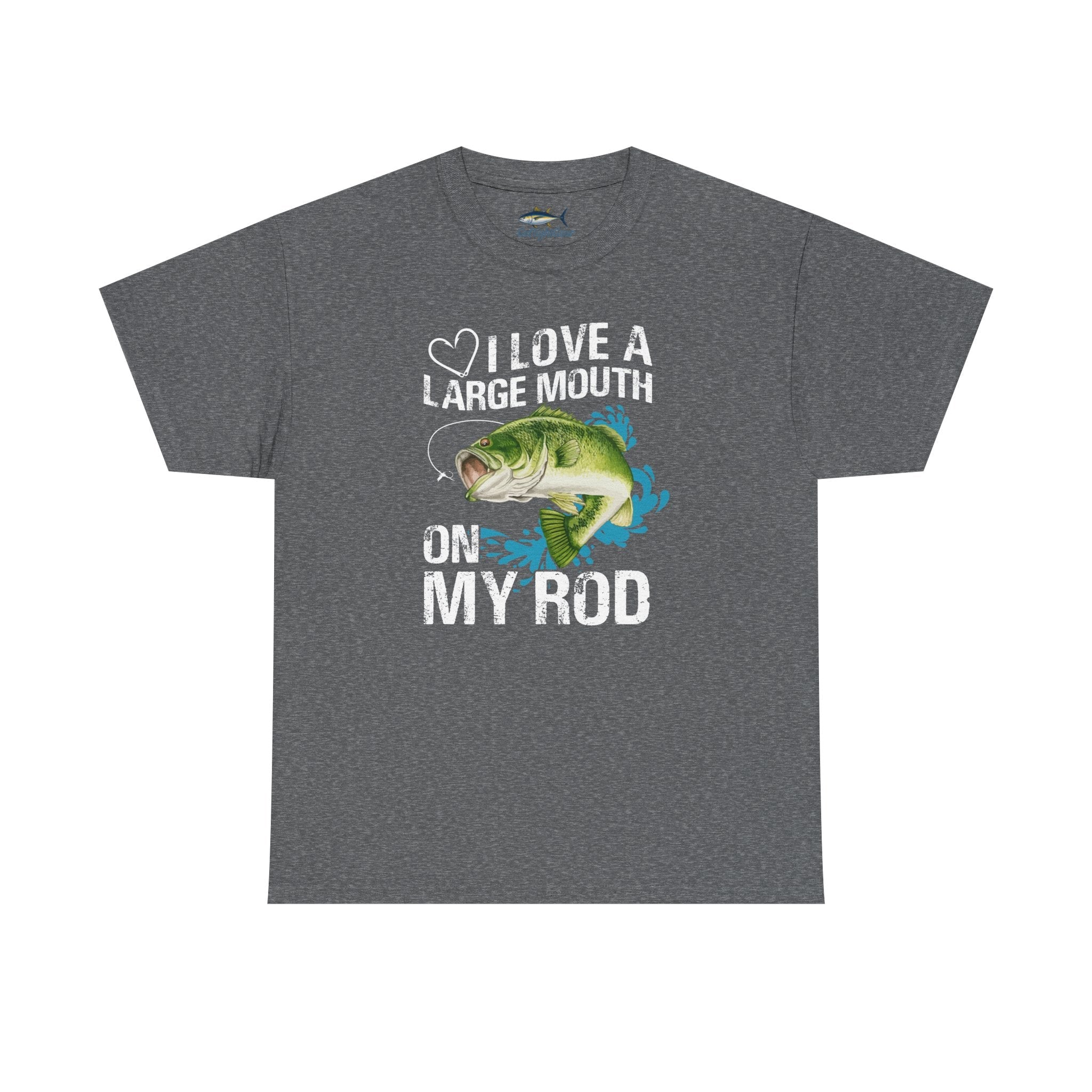 Fishing Lover Unisex Heavy Cotton Tee – "I Love a Large Mouth on My Rod" Humor Shirt - Get Tight Gear