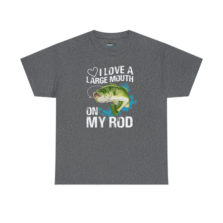 Fishing Lover Unisex Heavy Cotton Tee – "I Love a Large Mouth on My Rod" Humor Shirt - Get Tight Gear