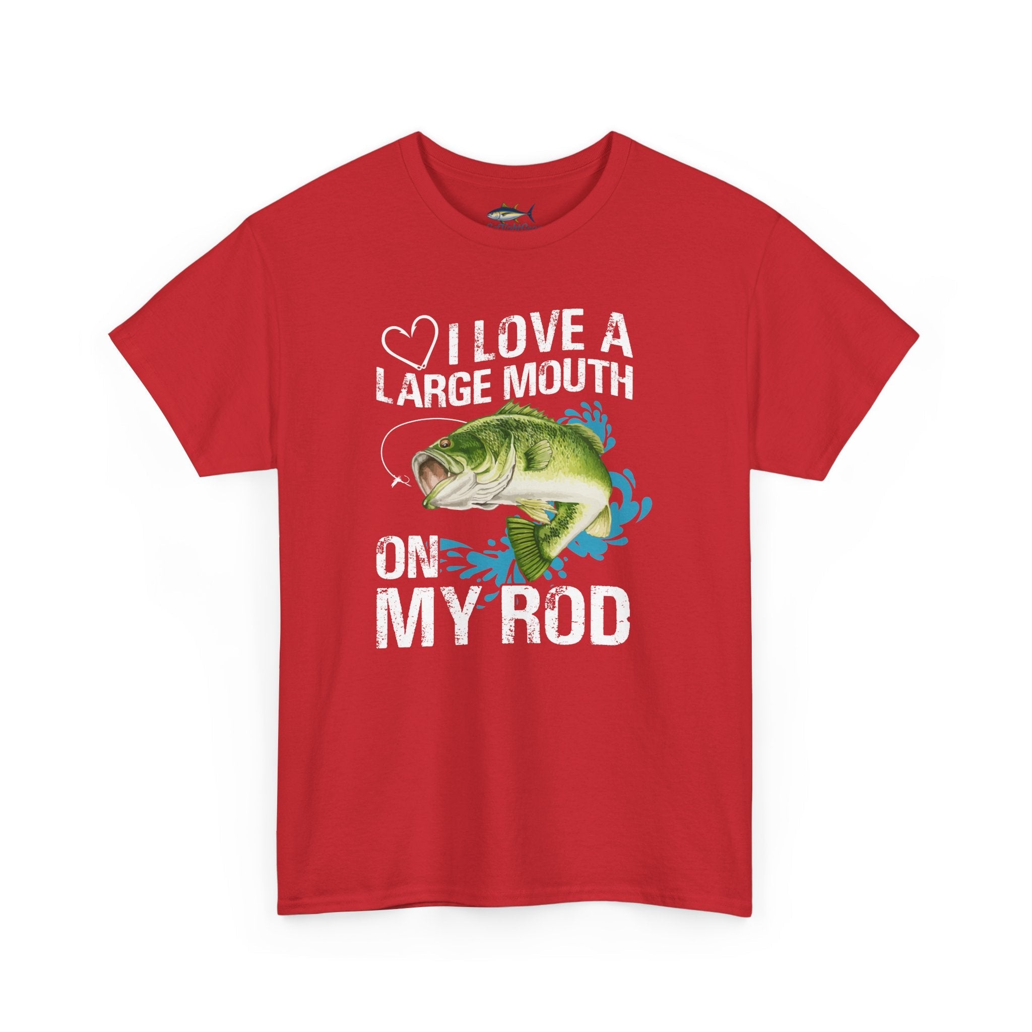 Fishing Lover Unisex Heavy Cotton Tee – "I Love a Large Mouth on My Rod" Humor Shirt - Get Tight Gear