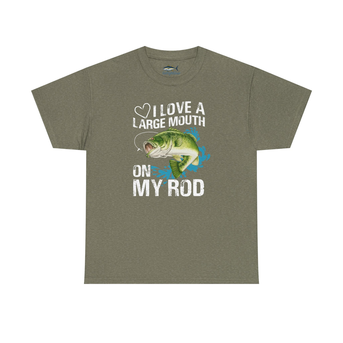 Fishing Lover Unisex Heavy Cotton Tee – "I Love a Large Mouth on My Rod" Humor Shirt - Get Tight Gear