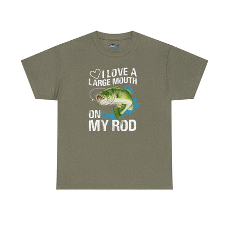 Fishing Lover Unisex Heavy Cotton Tee – "I Love a Large Mouth on My Rod" Humor Shirt - Get Tight Gear