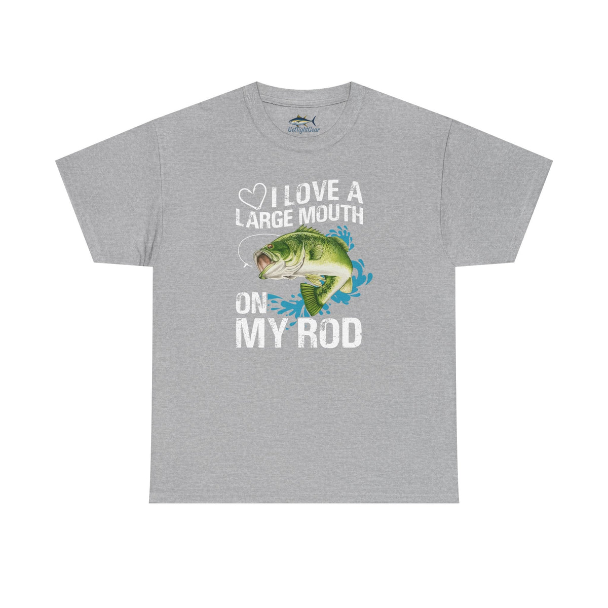 Fishing Lover Unisex Heavy Cotton Tee – "I Love a Large Mouth on My Rod" Humor Shirt - Get Tight Gear