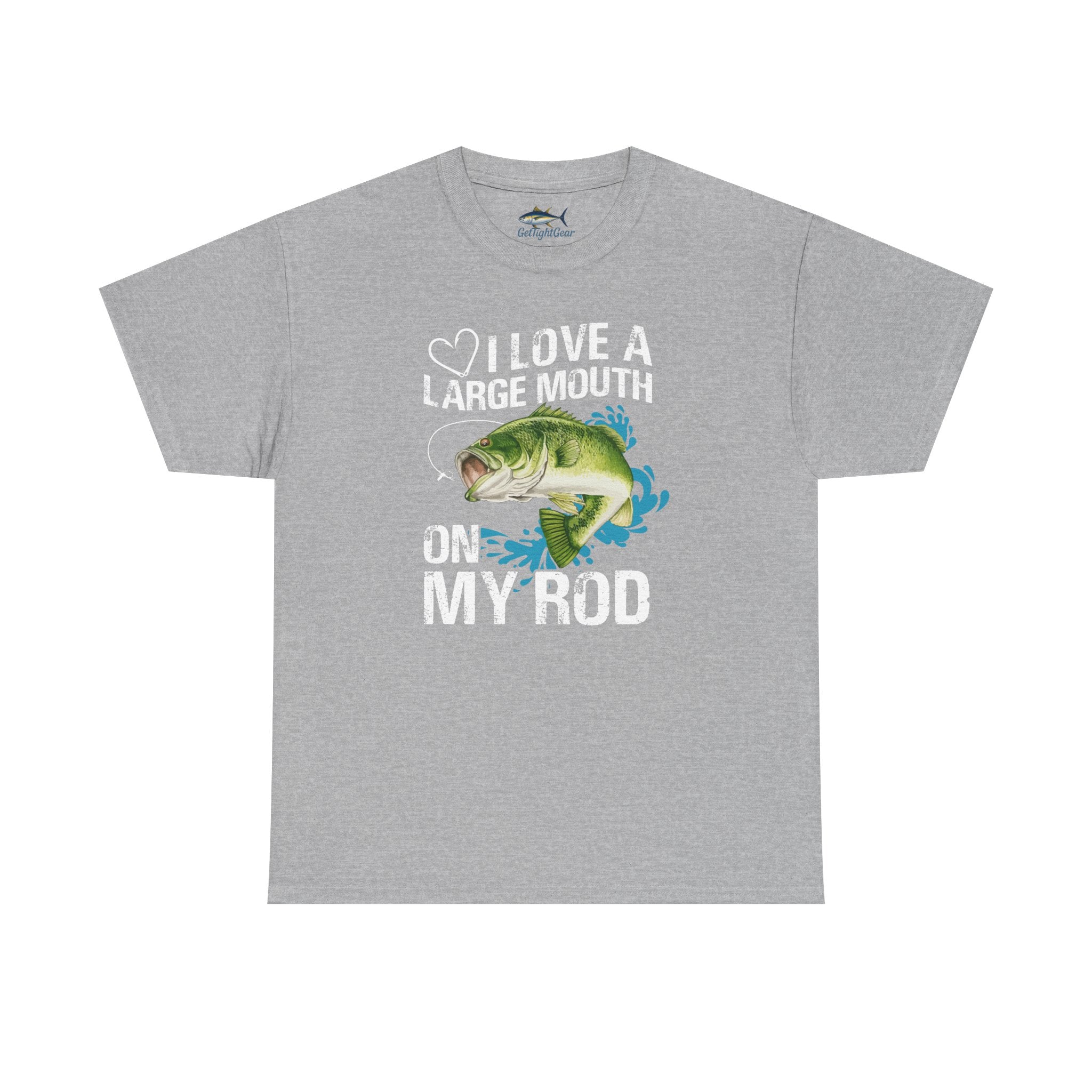 Fishing Lover Unisex Heavy Cotton Tee – "I Love a Large Mouth on My Rod" Humor Shirt - Get Tight Gear